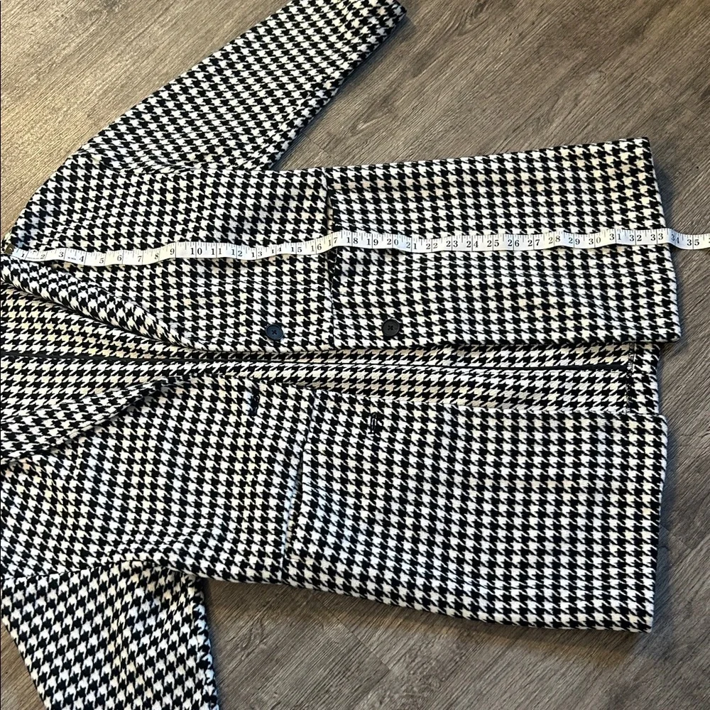 Old Navy Black White Houndstooth Coat Jacket Small Classic Button Front - Picture 7 of 7